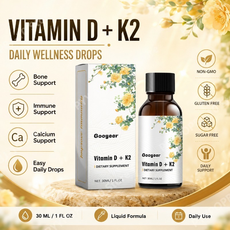 Vitamin D3 K2 Drop - Googeer Vitamin D3 K2 Cairan Tetes