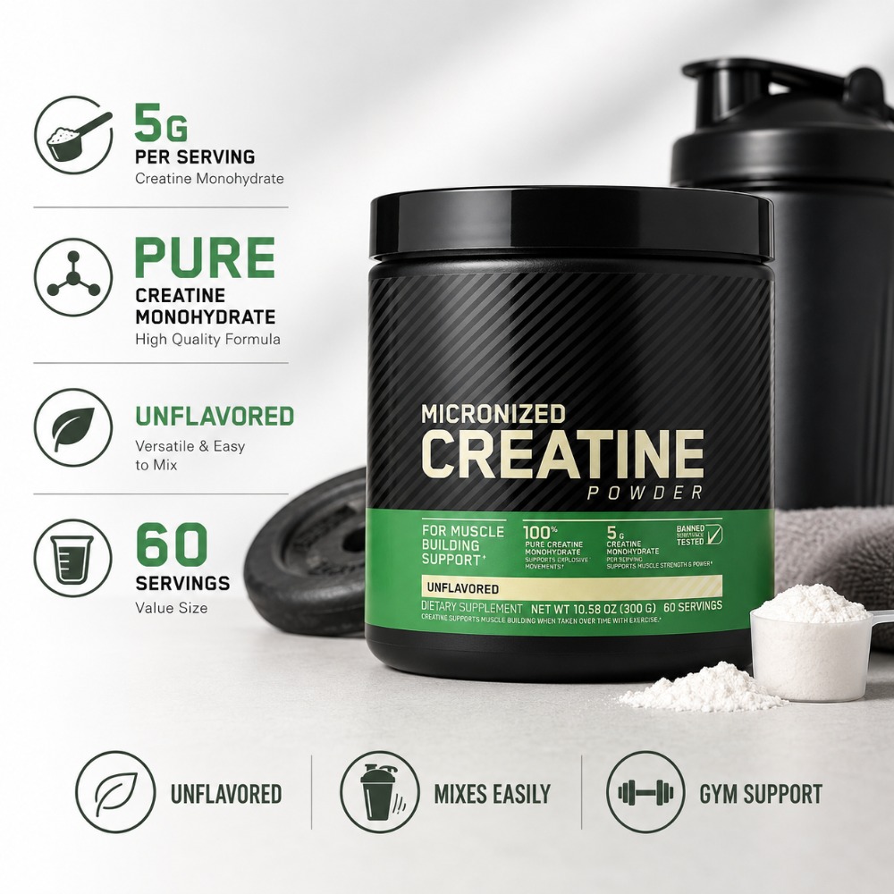 Nutrition Fitness - Bubuk Creatine Monohydrate 300g Mendukung Kekuatan