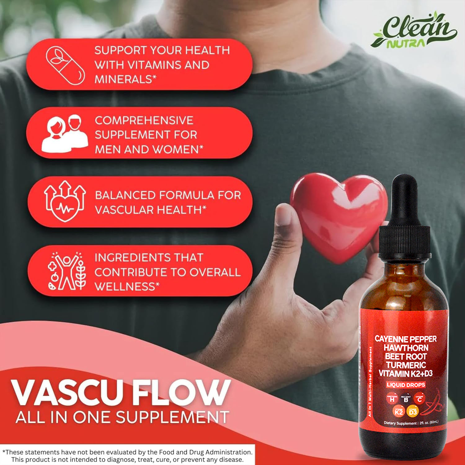Vitamin D3 K2 Drop - 60ML Cairan Cabai Cayenne Organik Hawthorn