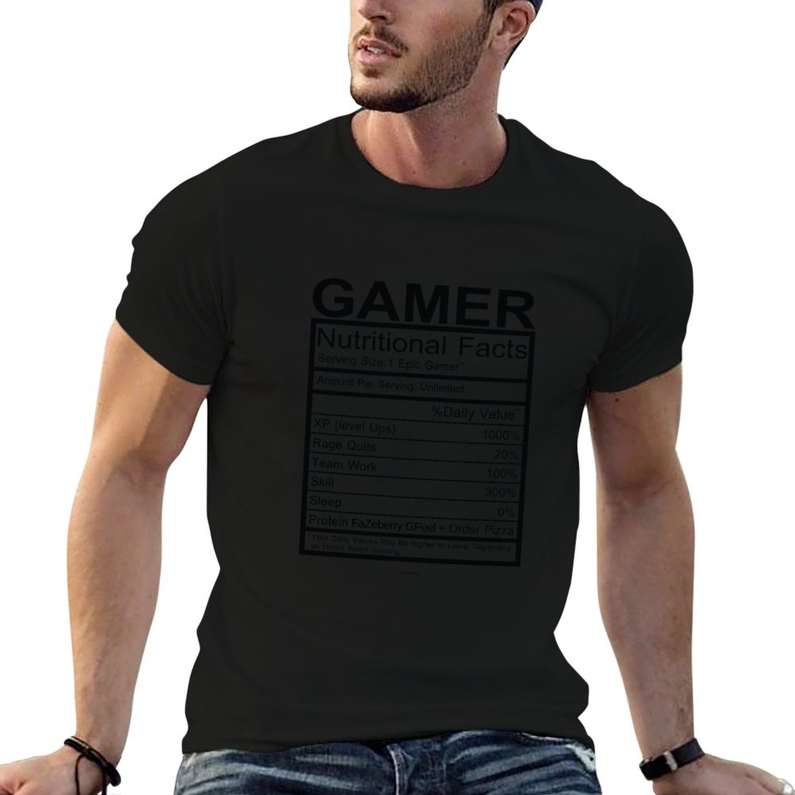 Nutrition Fitness - T-Shirt Bagan Fakta Nutrisi Gamer, Atasan