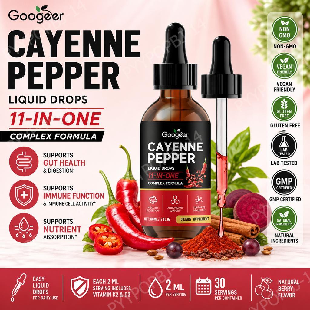 Vitamin D3 K2 Drop - Googeer Cairan Tetes Cabai Cayenne Formula