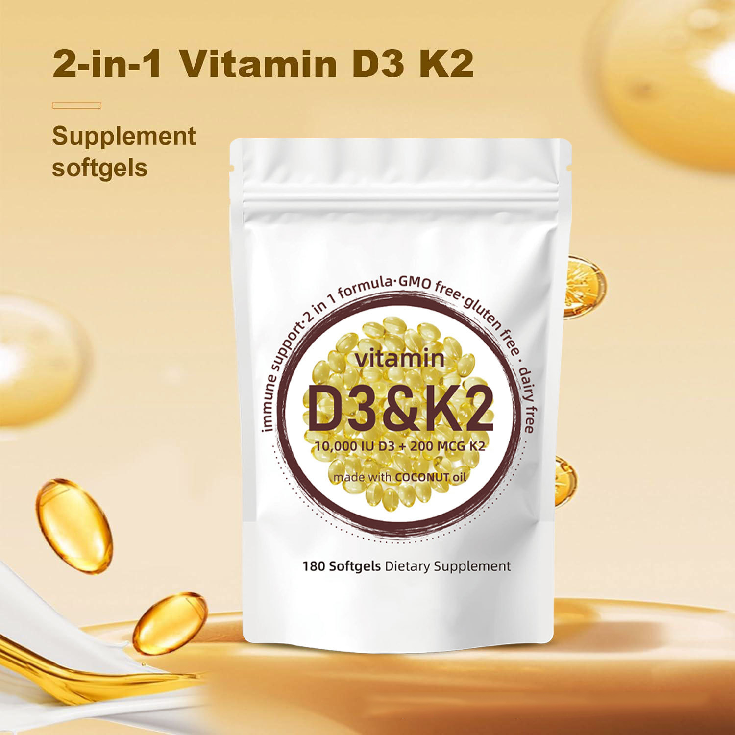 Softgels Vitamin D3 K2 - Vitam - Vitamin D3 K2 Drop ulasan dan harga