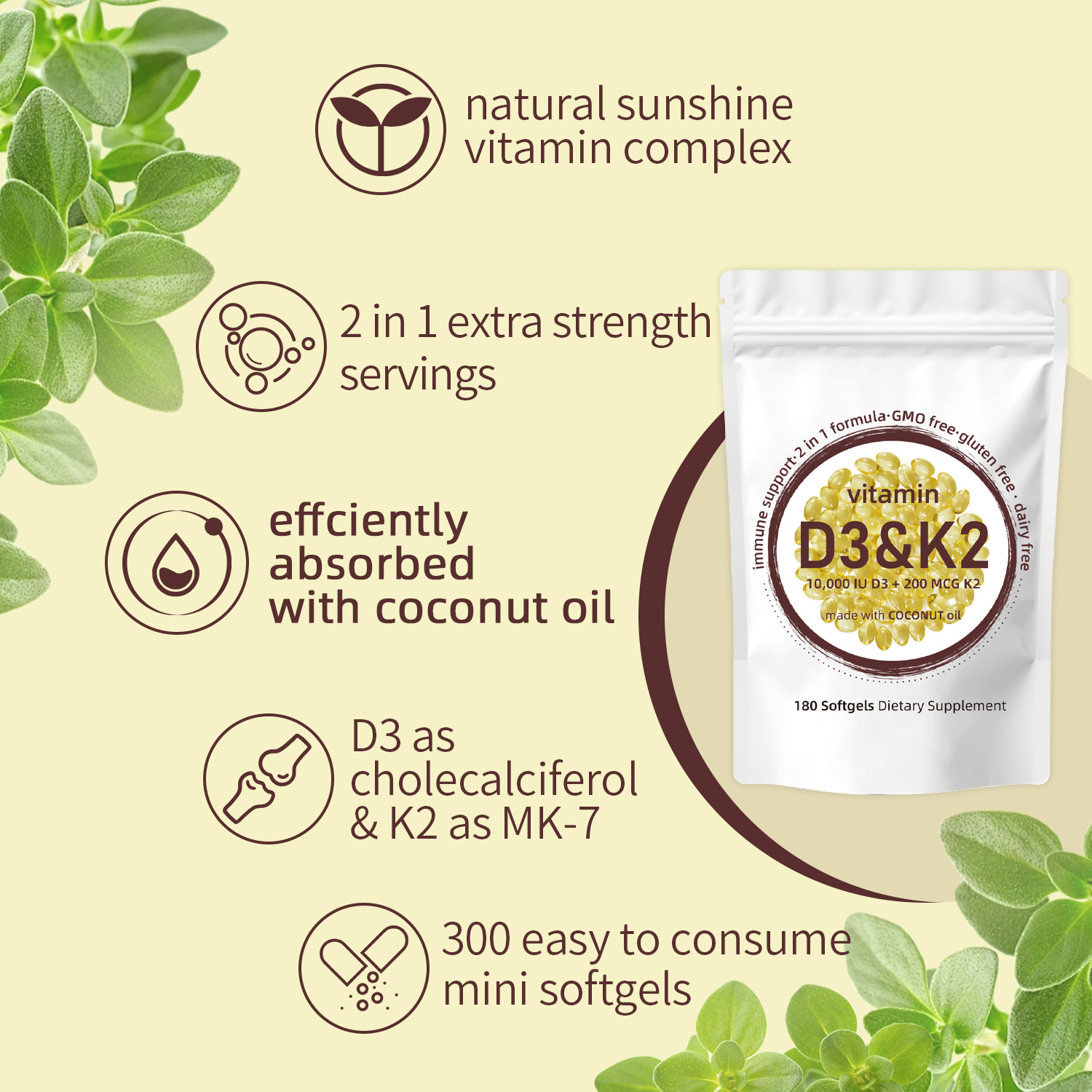 Softgels Vitamin D3 K2 - Vitam - Vitamin D3 K2 Drop ulasan dan harga