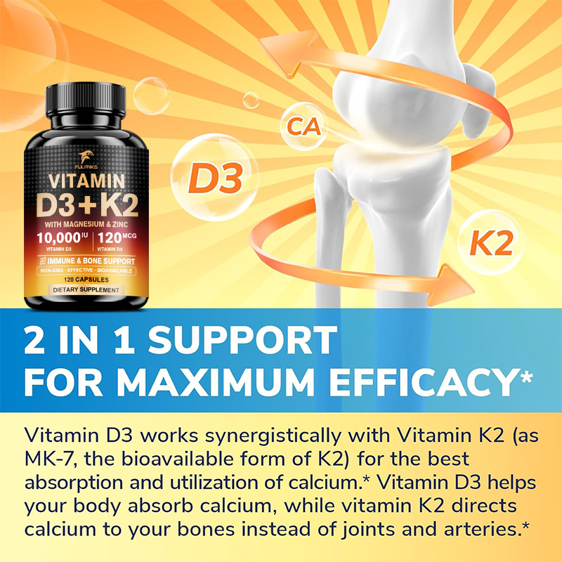 Suplemen Vitamin D3 K2 10000IU - Vitamin D3 K2 Drop ulasan dan harga