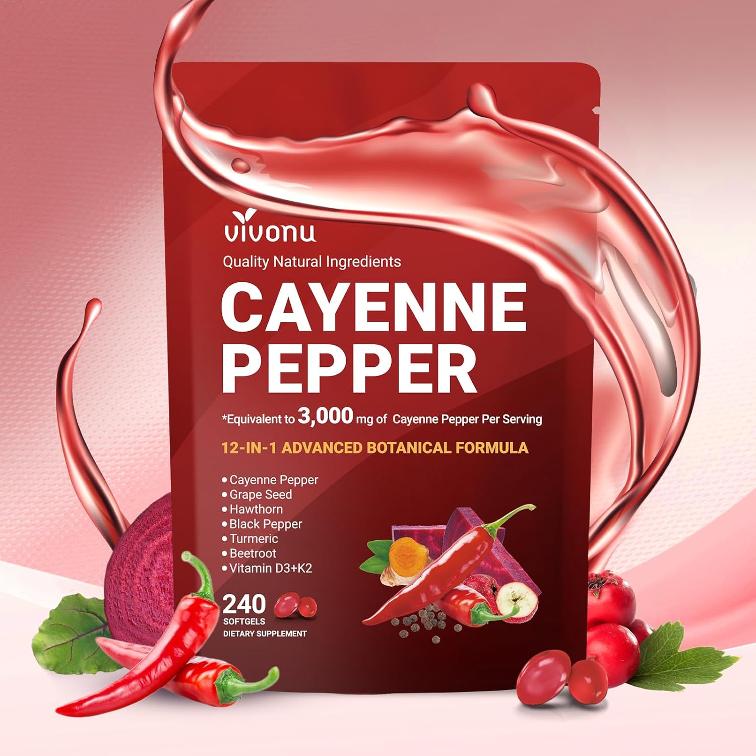 Suplemen Softgel Cabai Cayenne - Vitamin D3 K2 Drop ulasan dan harga