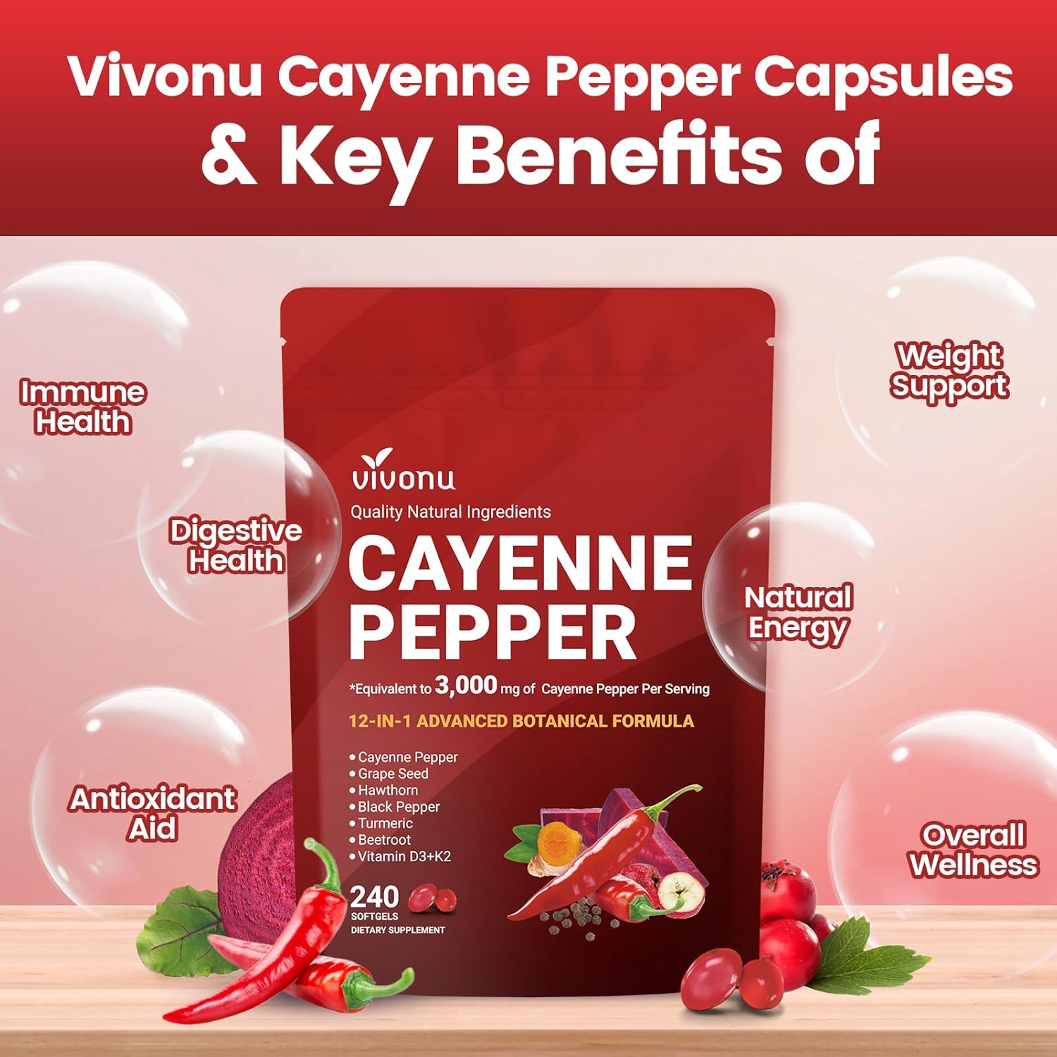 Suplemen Softgel Cabai Cayenne - Vitamin D3 K2 Drop ulasan dan harga
