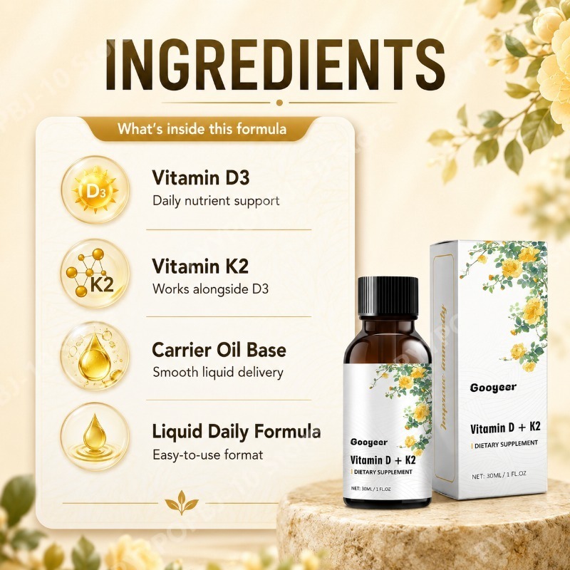 Googeer Vitamin D3 K2 Cairan T - Vitamin D3 K2 Drop ulasan dan harga