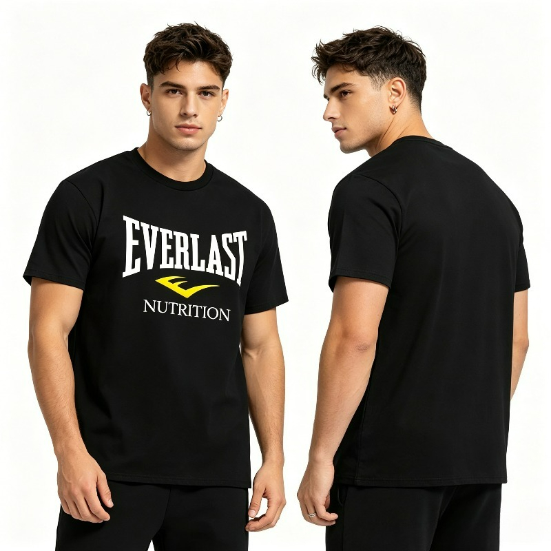 Kaos Pria Hitam Putih Everlast - T Nutrition Fitness ulasan dan harga
